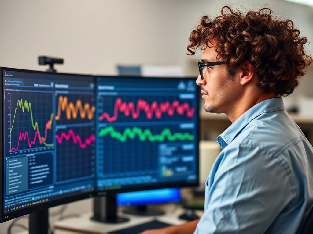 Illustration of a AI- och maskininlärningsingenjör at work