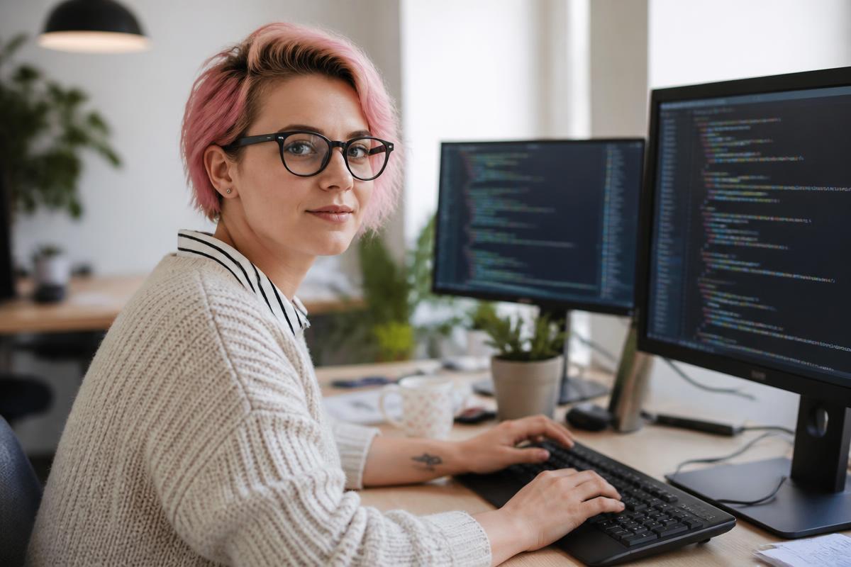 Illustration of a AI- och maskininlärningsingenjör at work