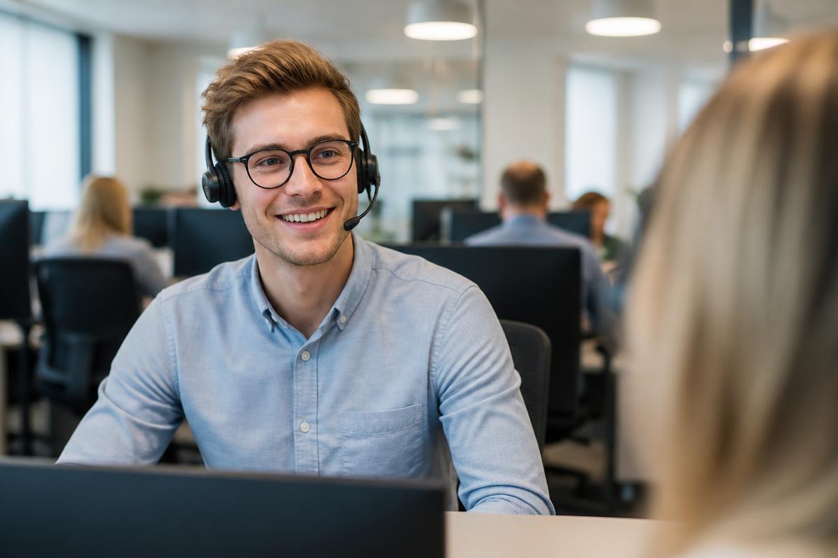 Illustration of a IT-supporttekniker at work